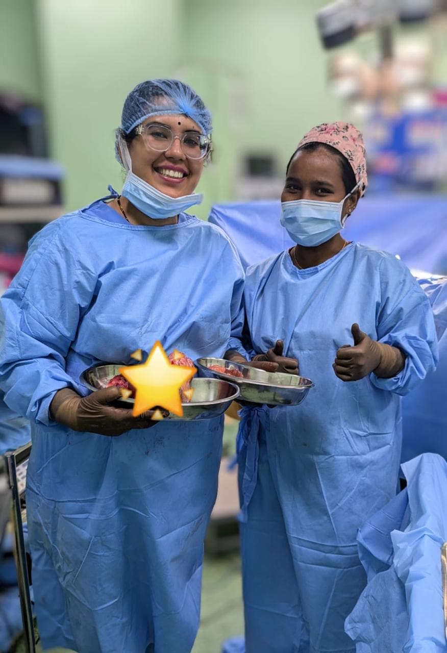 Dr. Anjani Dixit with a theatre colleague after a procedure